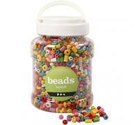 Perles multicolores - Creotime - 2170 pièces - Bois massif - Pour enfants - Mixte