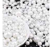 Perles Nacrées 300g/10.58oz - Décorations Alimentaires Pâtisserie - Décors Sucrés Comestibles - Boules Sprinkles - Pour Desserts, Gâteaux, Bûches - Noël, Anniversaire Blanc et décor de au quotidien