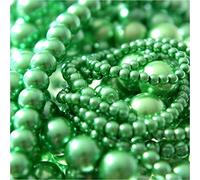 Perles nacrées 6 mm en verre de bohême couleurs vives lot de 50 Vert clair