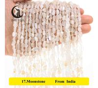 Perles Naturelles Irrégulières En Pierre De Larimar Authentique,6-8mm,15 Pouces,Espacement Pour Bricolage,Bijoux,Bracelet,Collier De Direction - Type 17moonstone-6-8mm(About 55pcs)