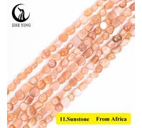 Perles Naturelles Irrégulières En Pierre De Larimar Authentique,6-8mm,15 Pouces,Espacement Pour Bricolage,Bijoux,Bracelet,Collier De Direction - Type 11sunstone-6-8mm(About 55pcs)