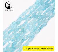 Perles Naturelles Irrégulières En Pierre De Larimar Authentique,6-8mm,15 Pouces,Espacement Pour Bricolage,Bijoux,Bracelet,Collier De Direction - Type 2aquamarine-6-8mm(About 55pcs)