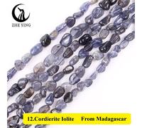 Perles Naturelles Irrégulières En Pierre De Larimar Authentique,6-8mm,15 Pouces,Espacement Pour Bricolage,Bijoux,Bracelet,Collier De Direction - Type 12cordierite Iolite-6-8mm(About 55pcs)