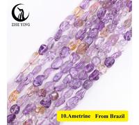 Perles Naturelles Irrégulières En Pierre De Larimar Authentique,6-8mm,15 Pouces,Espacement Pour Bricolage,Bijoux,Bracelet,Collier De Direction - Type 10ametrine-6-8mm(About 55pcs)