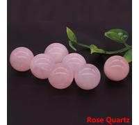 Perles Non Poreuses De 20mm En Clip Naturel De Guérison,Sphère,Mini Boule De Gemme Pour Bricolage,Bracelet,Collier,Accessoires De Bijoux - Type Rose Quartz-1 Pc