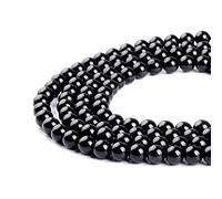Perles Obsidiennes Rondes Naturelles Noires pour Fabrication de Bijoux 4 mm 6 mm 8 mm 10 mm 12 mm 14 mm, Noir , 8 mm