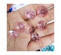 Perles octogonales en cristal, 11 couleurs, 14mm, 1 trou, pièces de fil de lampe de lustre, 10 pièces(Pink)