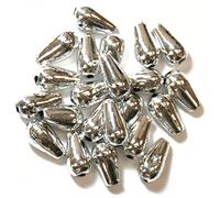 Perles ovales en plastique - Argent