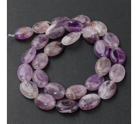 Perles ovales plates colorées 10 x 15 mm, agates naturelles, améthystes, breloques, perles en cristal de quartz pour la fabrication de bijoux, bracelets, colliers, 22 améthystes, environ 13 à