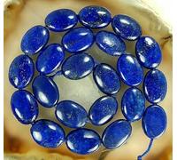 Perles ovales Plates en Lapis-Lazuli Indigo Naturel 13 x 18 mm, 38 cm