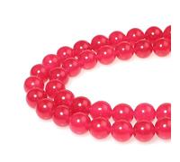 Perles Pierre 12mm Jade Rouge Rosé Clair Perle Rondes Avec Trous pour la Fabrication de Bracelet Colliers Boucles d'oreilles et autres Bijoux