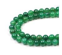 Perles Pierre Naturelle 8mm Agate Dragon Verte Perle Rondes Avec Trous pour la Fabrication de Bracelet Colliers Boucles d'oreilles et autres Bijoux