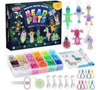 Perles Pony Phosphorescentes pour Animaux, avec des Instructions pour 25 Modèles D'Animaux et une Boîte de Rangement, Kit de Fabrication de Porte-Clés Débutants, Kit de Loisirs Créatifs pour Enfants