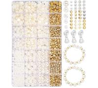 Perles pour Blanche Bijoux,Perles pour Bracelet,1640 Pièces Kit Bracelet Perle,Pour DIY Création de Bijoux, Noël, Vacances, Fête, Pâques Fabrication de Bijoux