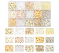 Perles pour Bracelet Bricolage Kit, Perles Plates Petites Perles en Verre Perles à Écraser DIY Perle Plate Bracelet de Perles pour Collier Boucles D'Oreilles La Décoration de Bricolage