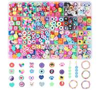 Perles pour Bracelet Enfant, 24 Modèles Perle Enfant avec Trou pour le Filetage, DIY Coffret de Perles pour la Fabrication de Bracelets, Colliers et Boucles D'oreilles (240 Pièces)