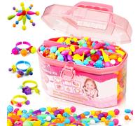 perles pour bracelet enfant perle enfant billes enfant Kit de fabrication de bijoux pour filles Kits d'art et d'artisanat pour loisirs créatifs bracelets, jouets pour enfants de 3, 4, 5, 6, 7