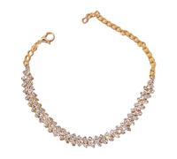 Perles pour bracelet homme personnalité strass forme bracelet de cheville ensemble simple accessoires de pied pour femmes bracelet en cristal (or, taille unique), Métal, No Gemstone