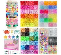 Perles pour bracelet - Kit 3000+ Pièces Perles Poney 72 Couleurs Vives avec Lettres, Cœurs, Étoiles | Création DIY Bijoux Enfant, Cadeau Creative, Bracelet de l'Amitié