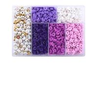 Perles Pour Bracelet Kit de perles d'argile 6mm, d'espacement rondes et plates avec l'alphabet for Bracelets colliers, fabrication bijoux à faire soi-même(4)