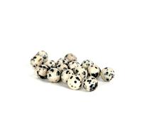 Perles pour Bracelet Lot de 10 Jaspe Dalmatien Pierre Naturelle Lithotherapie 8 mm - Protection | Apaisement | Joie - Idée Cadeau Bijoux DIY (Pierres Précieuses Beige, Noir)