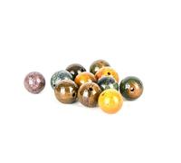 Perles pour Bracelet Lot de 10 Jaspe Océan Pierre Naturelle Lithotherapie 4 mm - Apaisement | Équilibre | Régénération - Idée Cadeau Bijoux DIY (Pierres Précieuses Bleu, Vert, Marron, Beige)