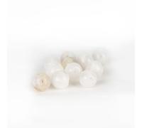 Perles pour Bracelet Lot de 10 Pierre de Lune Blanche Pierre Naturelle Lithotherapie 4 mm - Féminité | Intuition | Paix intérieure - Idée Cadeau Bijoux DIY (Pierres Précieuses Blanc, Beige)