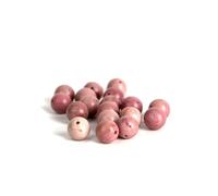 Perles pour Bracelet Lot de 10 Rhodochrosite Pierre Naturelle Lithotherapie 8 mm - Amour | Guérison émotionnelle | Joie de vivre - Idée Cadeau Bijoux DIY (Pierres Précieuses Rose foncé, Blanc)