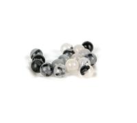Perles pour Bracelet Lot de 20 Cristal de Roche Tourmaline Pierre Naturelle Lithotherapie 4 mm - Protection | Ancrage | Énergie - Idée Cadeau Bijoux DIY (Pierres Précieuses Transparent, Noir)