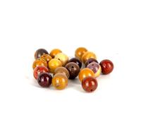 Perles pour Bracelet Lot de 20 Jaspe Mokaïte Pierre Naturelle Lithotherapie 8 mm - Ancrage | Équilibre | Nouvelle vie - Idée Cadeau Bijoux DIY (Pierres Précieuses Rouge, Jaune, Marron)