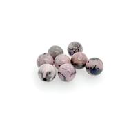 Perles pour Bracelet Lot de 20 Rhodonite Pierre Naturelle Lithotherapie 8 mm - Équilibre mental | Compassion | Protection - Idée Cadeau Bijoux DIY (Pierres Précieuses Rose foncé, Noir, Gris)