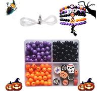 Perles Pour Bracelets - Kit D'artisanat De Bijoux D'Halloween, Ensemble De Fournitures D'art Bricolage, Charmes Décoratifs Colorés, Composants De Cordon Élastique Artisanat De Fête Créative, | Bijoux