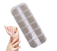 Perles pour ongles - Pierres précieuses pour ongles, possibilités créatives infinies - Clous à ongles en strass 3D de tailles mélangées - Petites perles de caviar argentées et dorées - Décorations