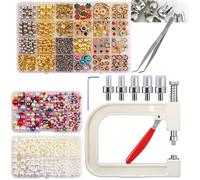 Perles Presse à Perles à la Main, Rivets et Outils, Bricolage Perles Outils Ensembles, vêtements et Chapeaux Machine à Perles, Machine de marqueterie de Perles de Conception de Mode Set
