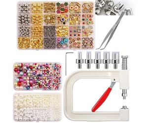 Perles Presse à Perles à la Main, Rivets et Outils, Bricolage Perles Outils Ensembles, vêtements et Chapeaux Machine à Perles, Machine de marqueterie de Perles de Conception de Mode Set