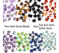 Perles rectangulaires en pierre naturelle à deux trous, Double trous, sédiments d'oeil de tigre, jaspe, pour travaux d'aiguille, bricolage, Bracelet bohème, bijoux Malachite