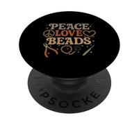 Perles rétro pour Fabrication de Bijoux - Cadeau Amusant - Peace Love PopSockets PopGrip Adhésif