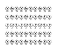 Perles Rivetées 12mm, 50 Pièces Clous à Rivets Métalliques Ronds, Décoration Artisanale pour Cuir et Vêtements - Résistants à l’Usure, Fixation Facile, Parfaits pour Couture et (Argent)