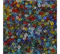 Perles rocaille multicolores transparent Ø 4 mm - 130 g - Creotime Bleu G