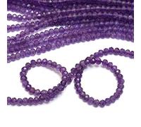 Perles rondes à facettes en améthyste AAA+ de 2 à 3 mm | Fil de 33 cm | Améthyste africaine naturelle semi-précieuse