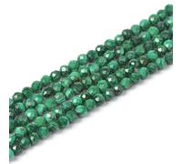 Perles rondes à facettes en malachite naturelle de 4 mm, perles en vrac de 40,6 cm pour la fabrication de bijoux