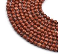 Perles rondes à facettes en pierre naturelle de 4 mm pour la fabrication de bracelets - Tourmaline rouge africaine - Grenat et rubis