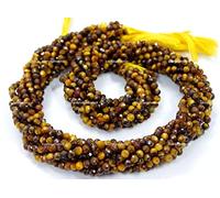 Perles rondes à facettes en pierre précieuse œil de tigre jaune AAA de 3 mm - Perles rondes à facettes de 33 cm - Minuscules perles en vrac - Quartz diamant Herkimer