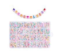Perles Rondes Avec Lettres, 1200 Pièces, Pour La Fabrication De Bracelets, Colliers, Porte-Clés, Accessoires Pour Enfants, A-Z Pièces