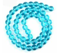 Perles rondes cloisonnées en pierre naturelle, agate, verre, quartz, turquoise, druzy, pour la fabrication de bijoux, accessoires de bricolage, vente en gros, verre bleu lac, 6 mm