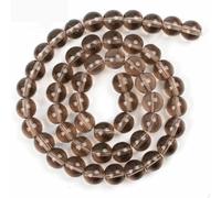 Perles rondes cloisonnées en pierre naturelle, agate, verre, quartz, turquoise, druzy, pour la fabrication de bijoux, accessoires DIY, vente en gros, verre fumé, 6 mm