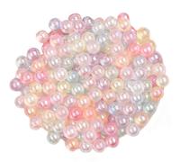 Perles rondes colorées en acrylique avec revêtement sans trou pour la fabrication de bijoux, bracelets, fournitures artisanales, fournitures de bijoux