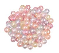 Perles rondes colorées en acrylique avec revêtement sans trou pour la fabrication de bijoux, bracelets, fournitures artisanales, fournitures de bijoux