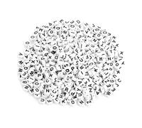 Perles Rondes en Acrylique avec Une Seule Lettre, Accessoires de Collier et de Bracelet avec 26 Lettres de A à Z pour la Fabrication Artisanale, 500 Pièces