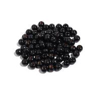 Perles rondes en bois d'érable colorées, grand trou, espaceurs libres(Black,10mm 100pcs)